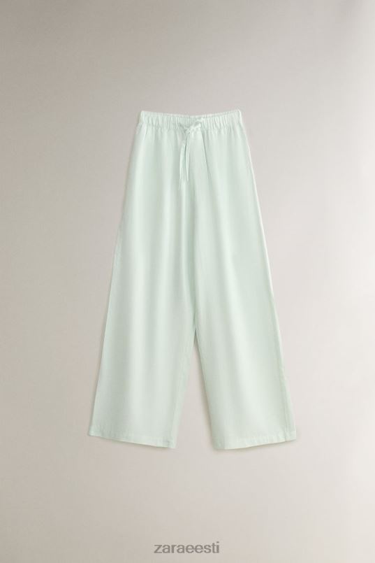 Zara ühevärvilised püksid naised heleroheline Riietus 42F0H1800