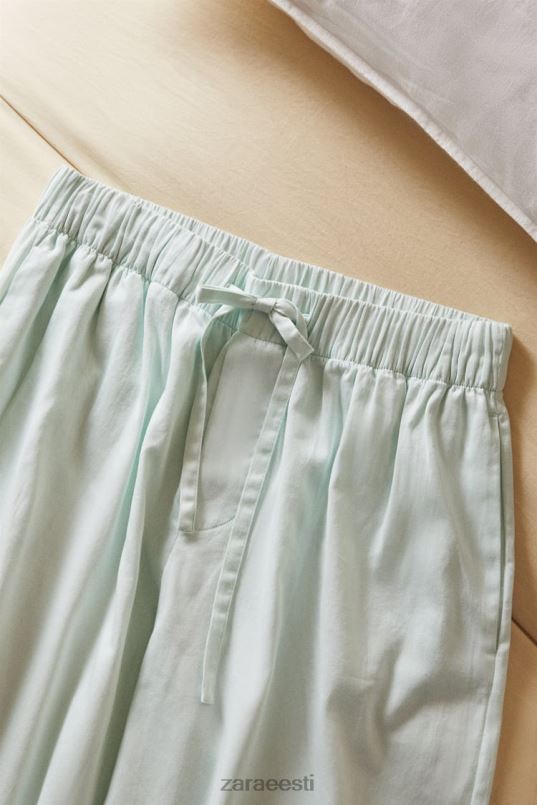 Zara ühevärvilised püksid naised heleroheline Riietus 42F0H1800