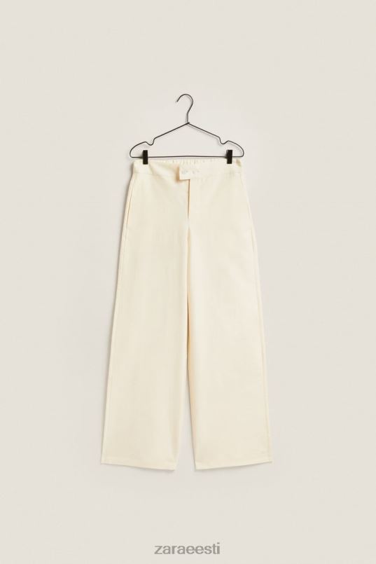 Zara ühevärvilised püksid naised vanilje Riietus 42F0H1803