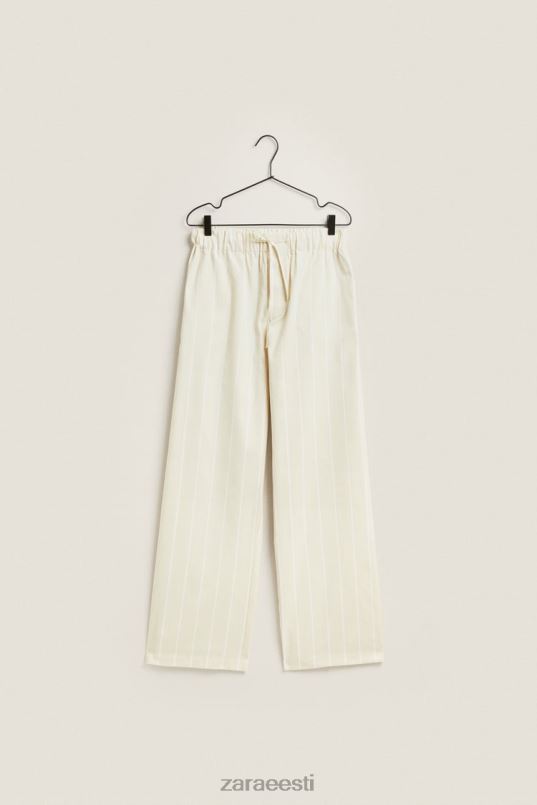 Zara õhukeste triipudega püksid naised helekollane Riietus 42F0H1801