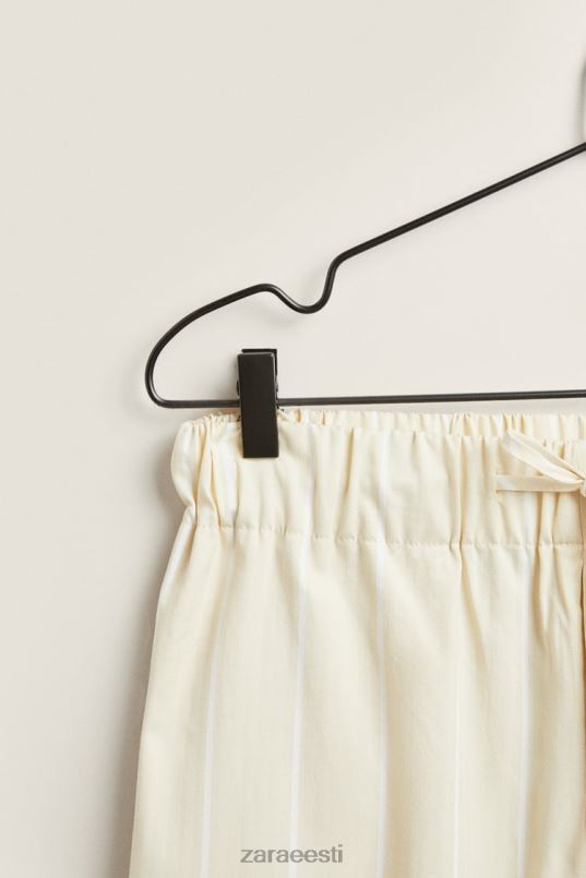 Zara õhukeste triipudega püksid naised helekollane Riietus 42F0H1801