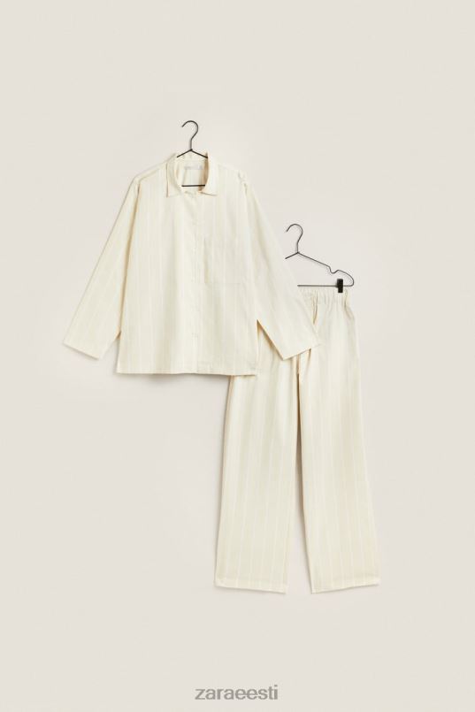 Zara õhukeste triipudega püksid naised helekollane Riietus 42F0H1801