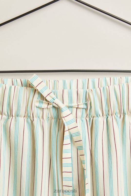 Zara õhukeste triipudega püksid naised vanilje Riietus 42F0H1798