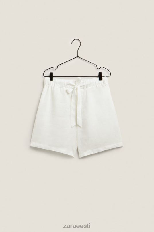 Zara linased lühikesed püksid naised ekru Riietus 42F0H1815