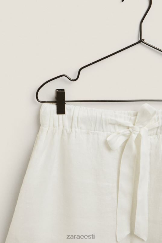 Zara linased lühikesed püksid naised ekru Riietus 42F0H1815