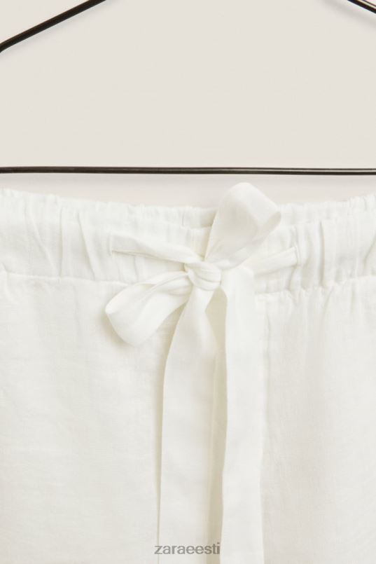 Zara linased lühikesed püksid naised ekru Riietus 42F0H1815