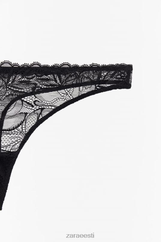 Zara pitsist stringid naised must Riietus 42F0H827