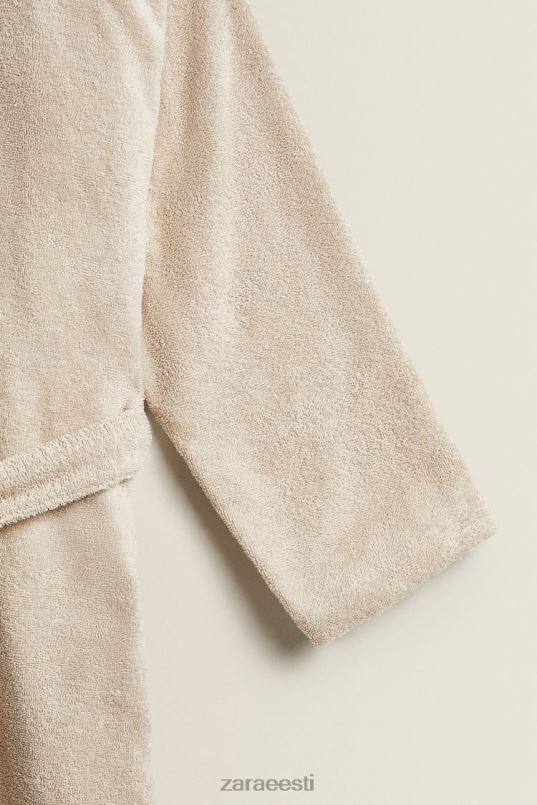 Zara puuvillane kapuutsiga hommikumantel naised liiv Riietus 42F0H1743