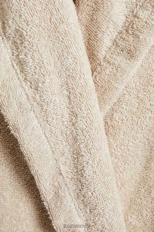 Zara puuvillane kapuutsiga hommikumantel naised liiv Riietus 42F0H1743