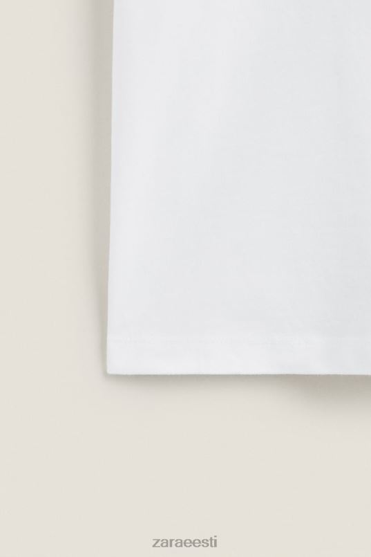 Zara puuvillane top naised valge Riietus 42F0H1812