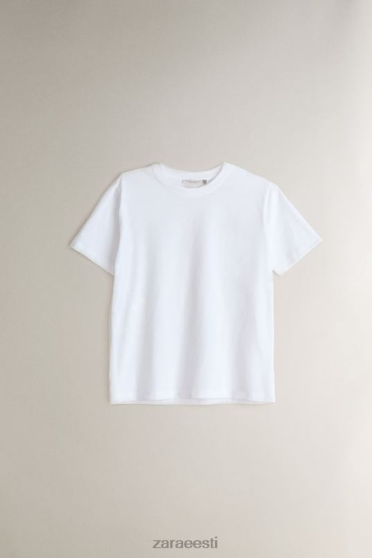 Zara puuvillane top naised valge Riietus 42F0H1812