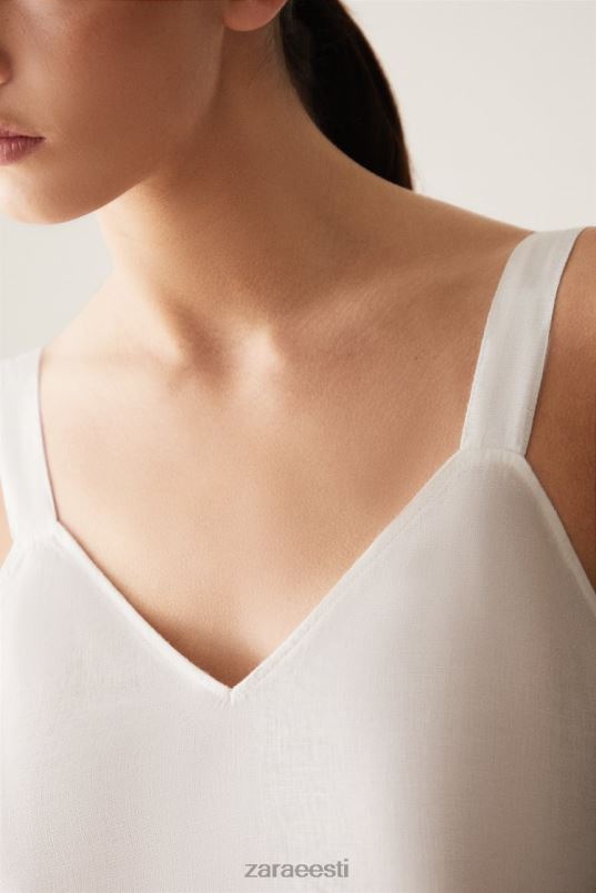 Zara rihmaga linane öösärk naised ekru Riietus 42F0H1817