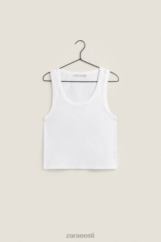 Zara tank top naised valge Riietus 42F0H1813