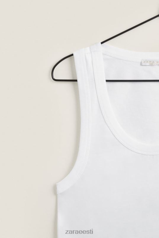 Zara tank top naised valge Riietus 42F0H1813