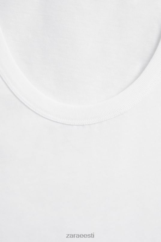 Zara tank top naised valge Riietus 42F0H1813