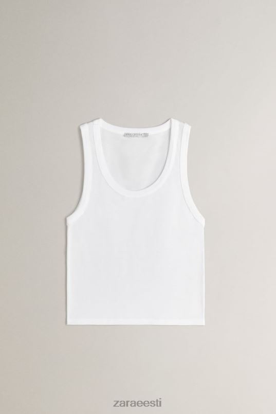 Zara tank top naised valge Riietus 42F0H1813