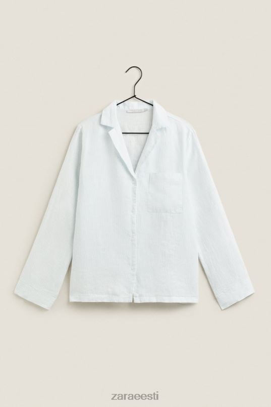 Zara triibuline linane särk naised helesinine Riietus 42F0H1806