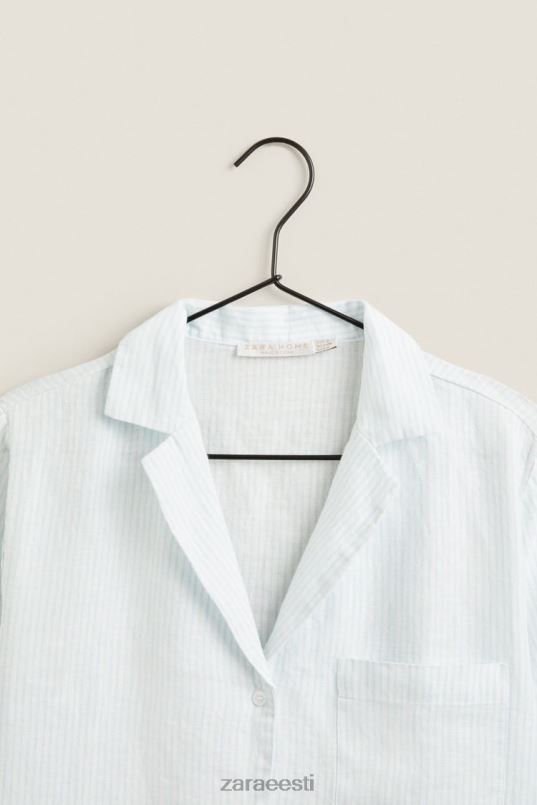 Zara triibuline linane särk naised helesinine Riietus 42F0H1806