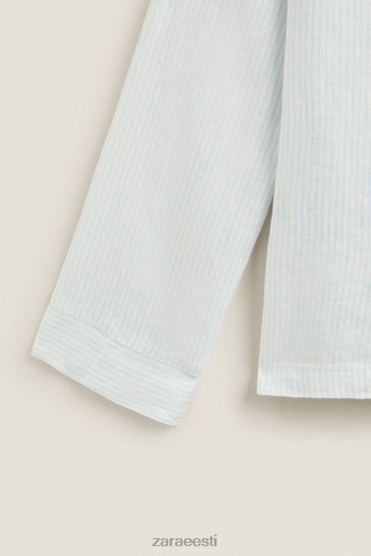 Zara triibuline linane särk naised helesinine Riietus 42F0H1806