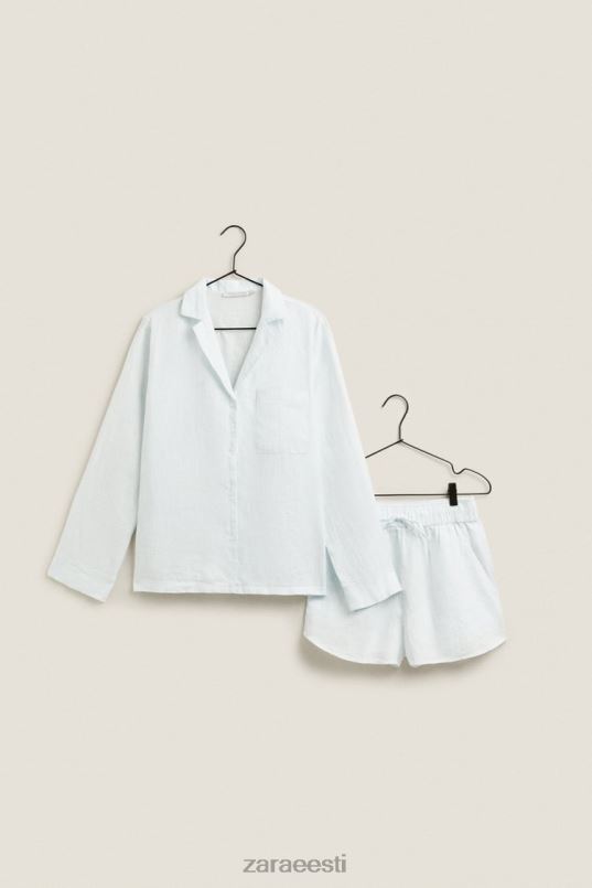 Zara triibuline linane särk naised helesinine Riietus 42F0H1806