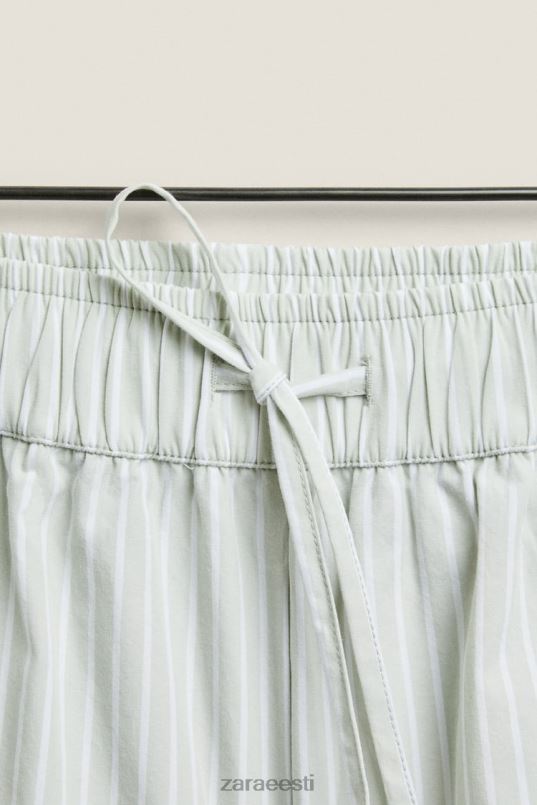 Zara triibulised lühikesed püksid naised heleroheline Riietus 42F0H1809