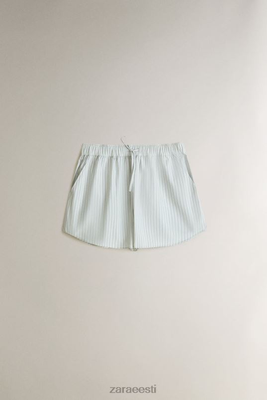 Zara triibulised lühikesed püksid naised heleroheline Riietus 42F0H1809