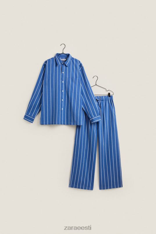 Zara vertikaalsete triipudega püksid naised sinine Riietus 42F0H1792