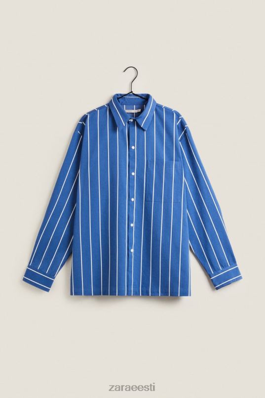 Zara vertikaalsete triipudega särk naised sinine Riietus 42F0H1791