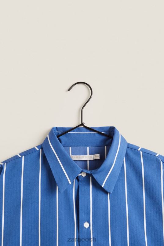 Zara vertikaalsete triipudega särk naised sinine Riietus 42F0H1791
