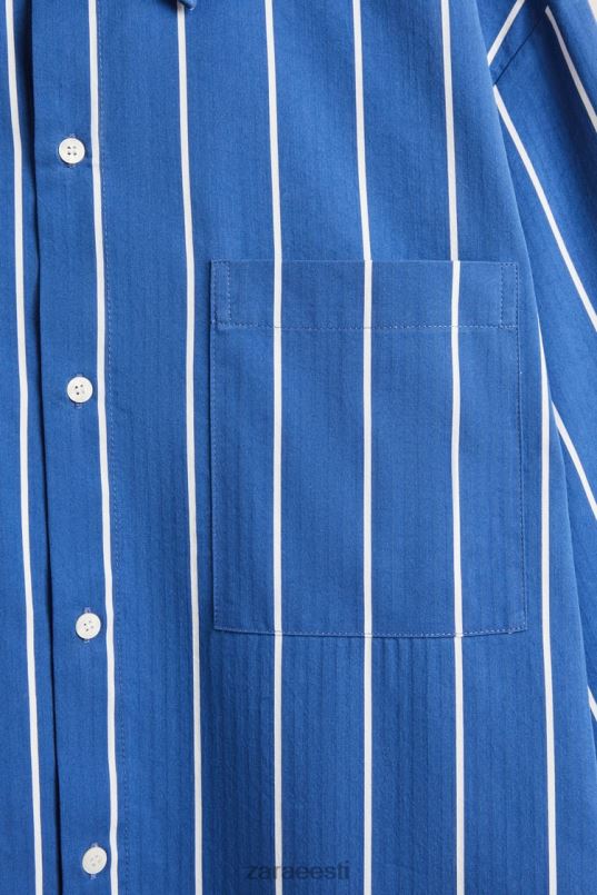 Zara vertikaalsete triipudega särk naised sinine Riietus 42F0H1791