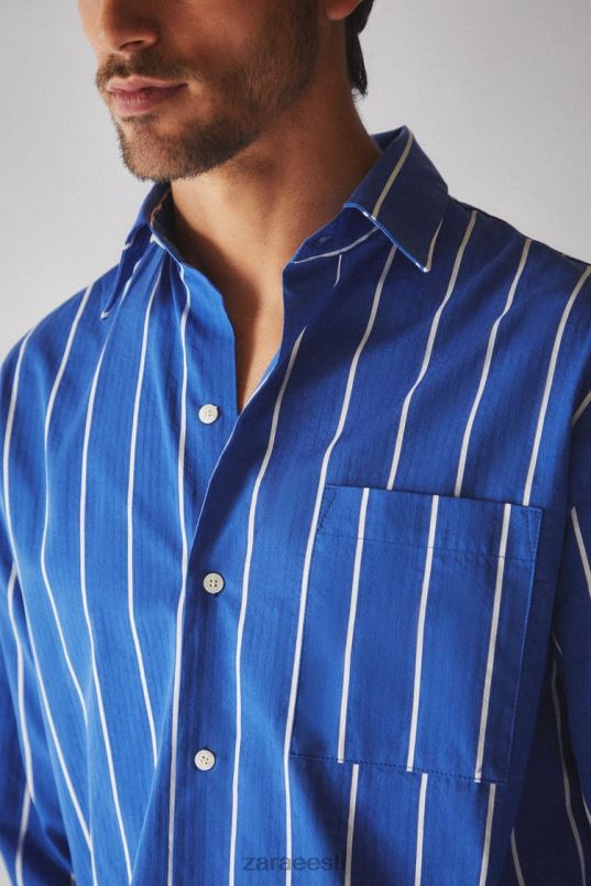 Zara vertikaalsete triipudega särk naised sinine Riietus 42F0H1791