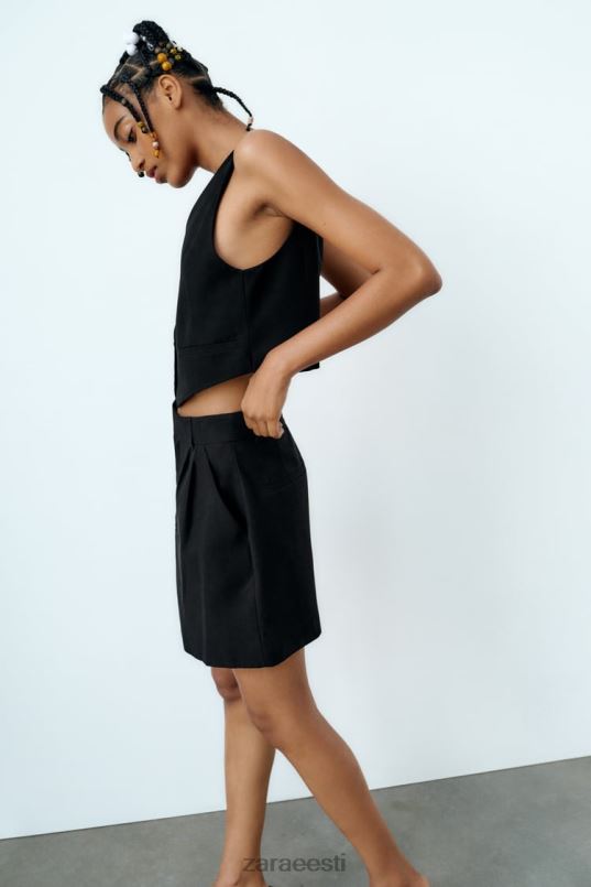 Zara kärbitud linasegu vest naised must Riietus 42F0H902