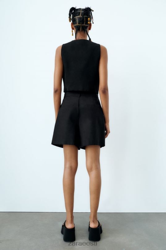 Zara kärbitud linasegu vest naised must Riietus 42F0H902