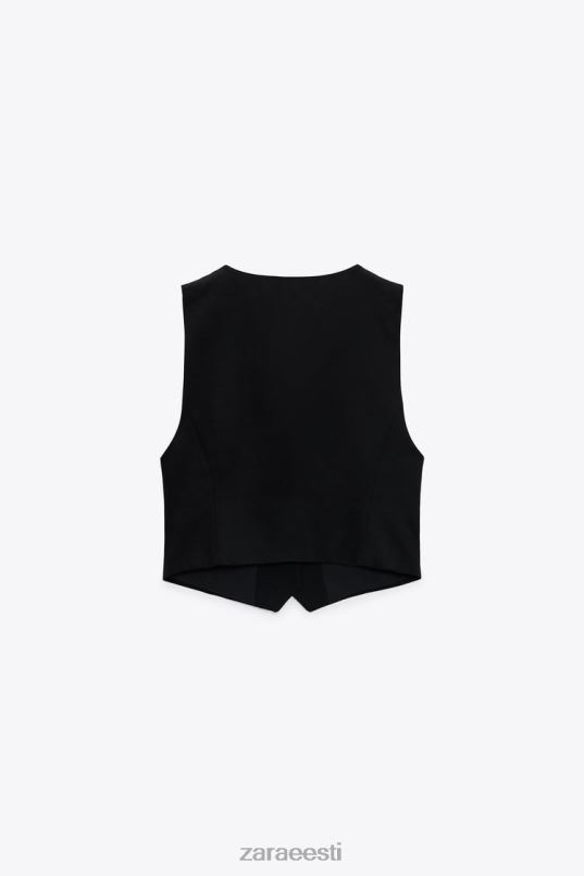 Zara kärbitud linasegu vest naised must Riietus 42F0H902