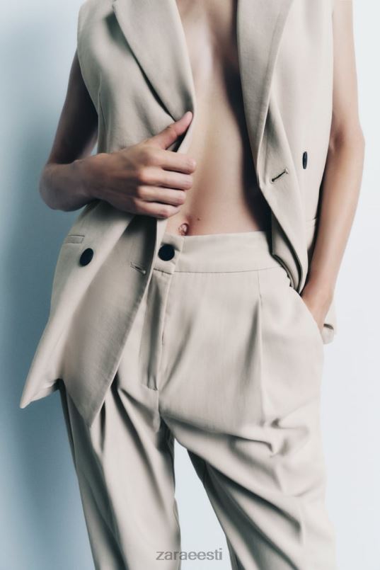 Zara kitsenevad püksid naised liiv Riietus 42F0H903