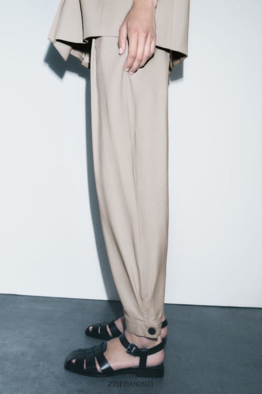 Zara kitsenevad püksid naised liiv Riietus 42F0H903