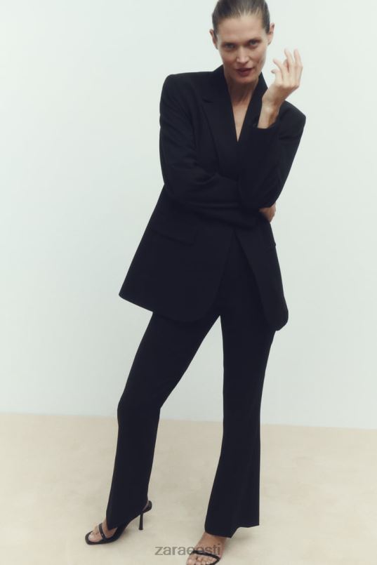 Zara laienevad täispikad püksid naised must Riietus 42F0H892