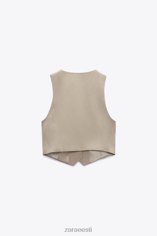 Zara linasegu vest naised taupe hall Riietus 42F0H899