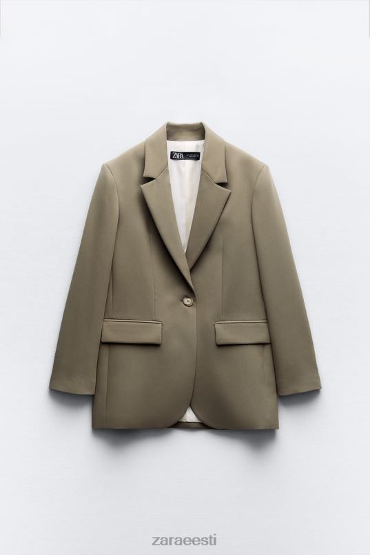 Zara ülisuur sirge lõikega bleiser naised khaki Riietus 42F0H904