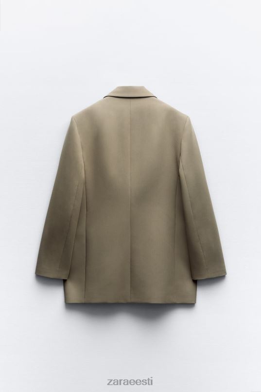 Zara ülisuur sirge lõikega bleiser naised khaki Riietus 42F0H904