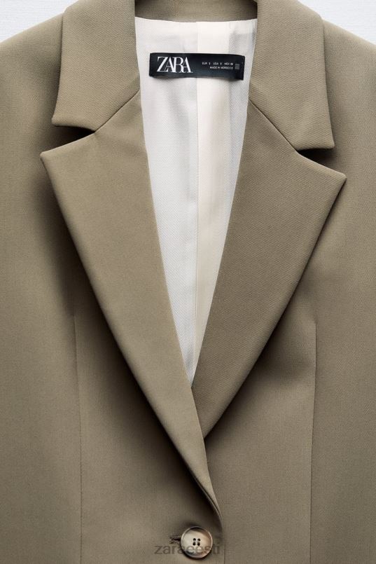 Zara ülisuur sirge lõikega bleiser naised khaki Riietus 42F0H904