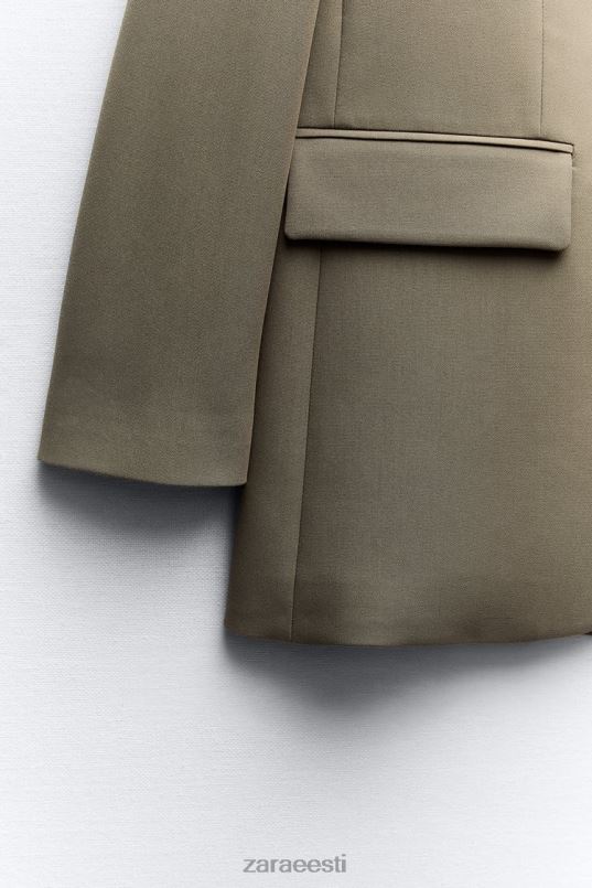 Zara ülisuur sirge lõikega bleiser naised khaki Riietus 42F0H904