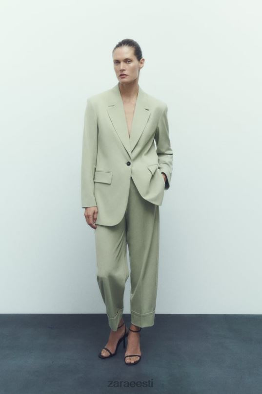 Zara sirge lõikega bleiser naised heleroheline Riietus 42F0H908