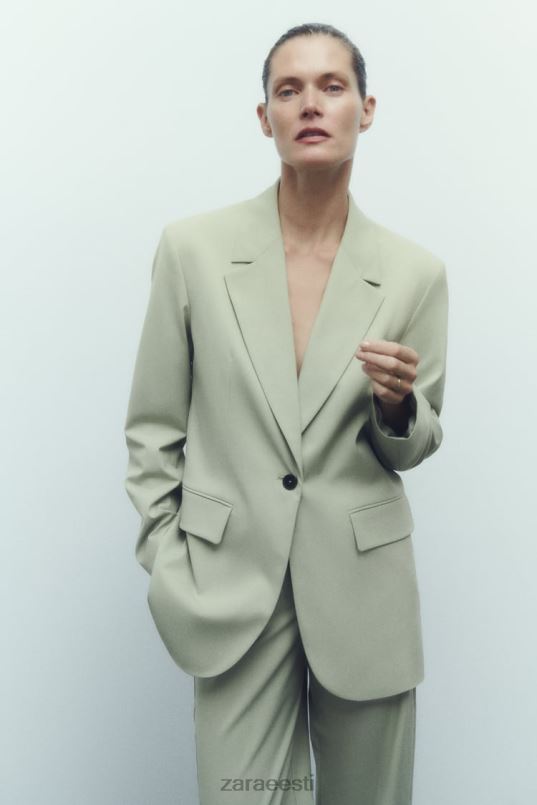 Zara sirge lõikega bleiser naised heleroheline Riietus 42F0H908