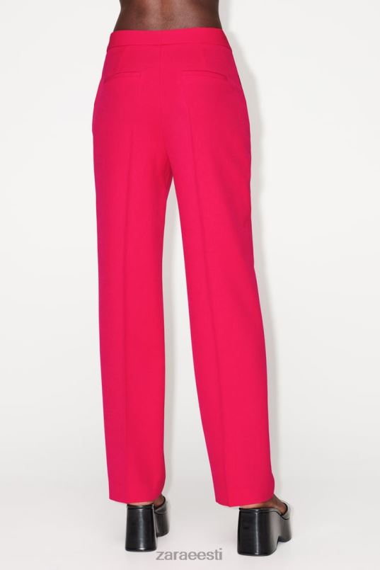 Zara sirge säärega püksid naised fuksia Riietus 42F0H901
