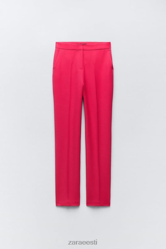 Zara sirge säärega püksid naised fuksia Riietus 42F0H901