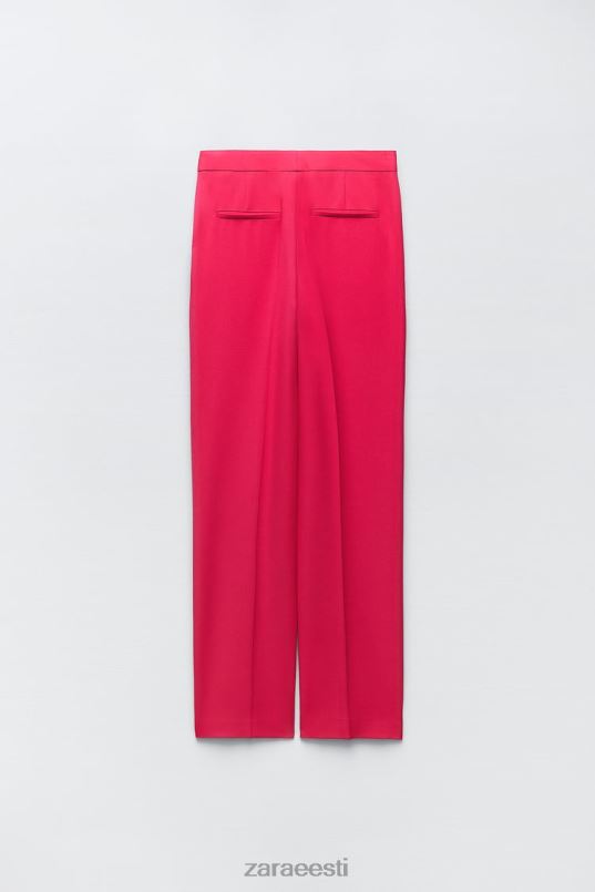 Zara sirge säärega püksid naised fuksia Riietus 42F0H901