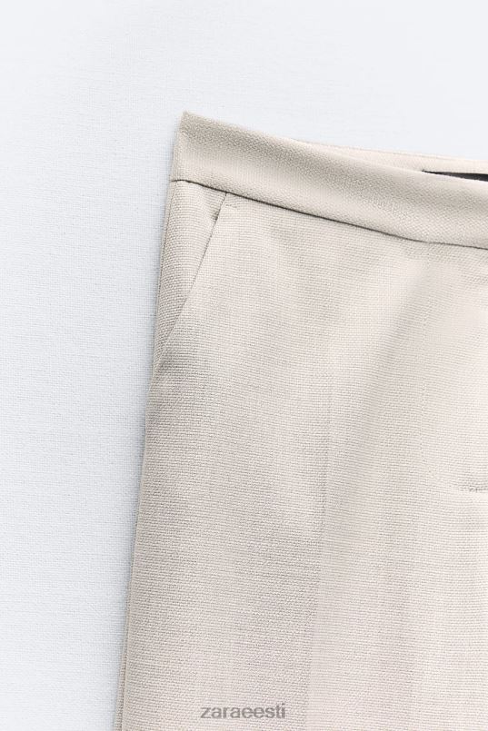 Zara sirge säärega püksid naised hall/beež Riietus 42F0H883