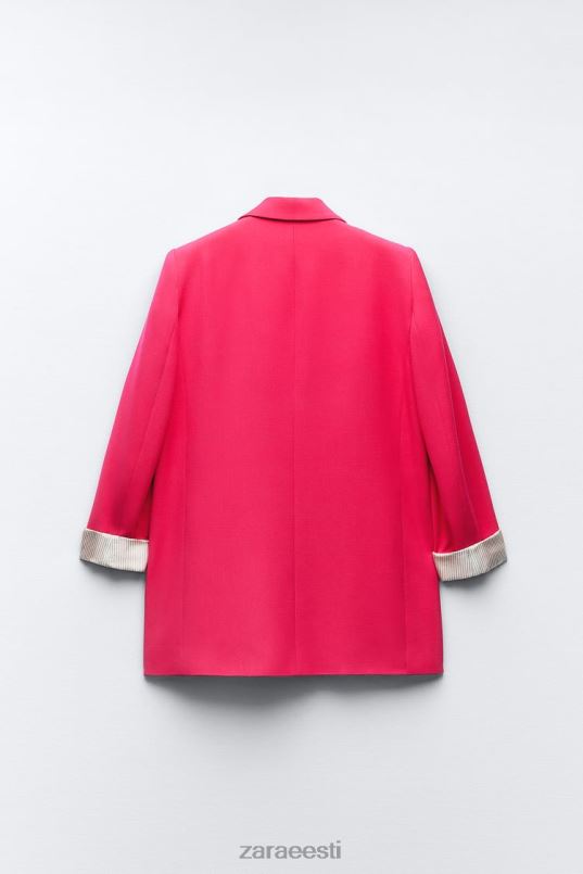 Zara trükitud manseti bleiser naised fuksia Riietus 42F0H900