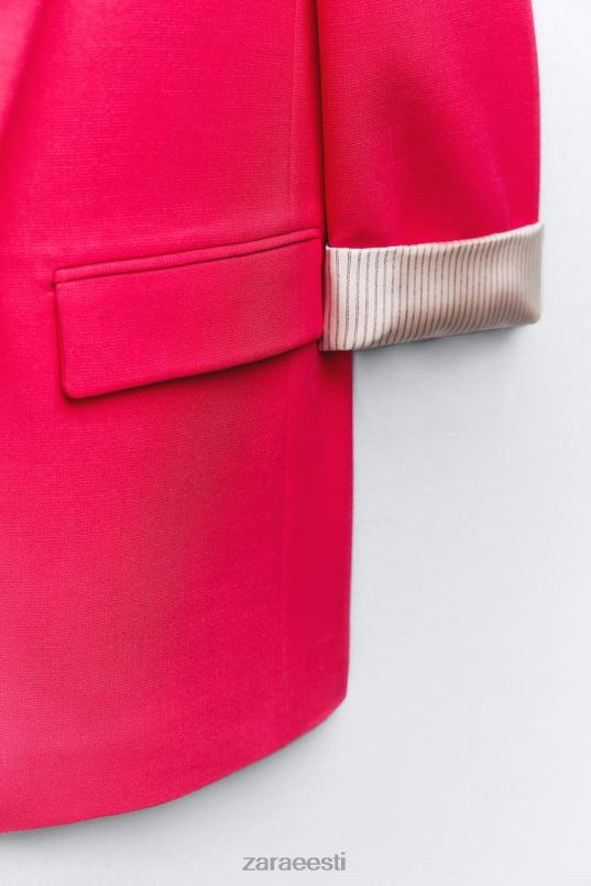 Zara trükitud manseti bleiser naised fuksia Riietus 42F0H900